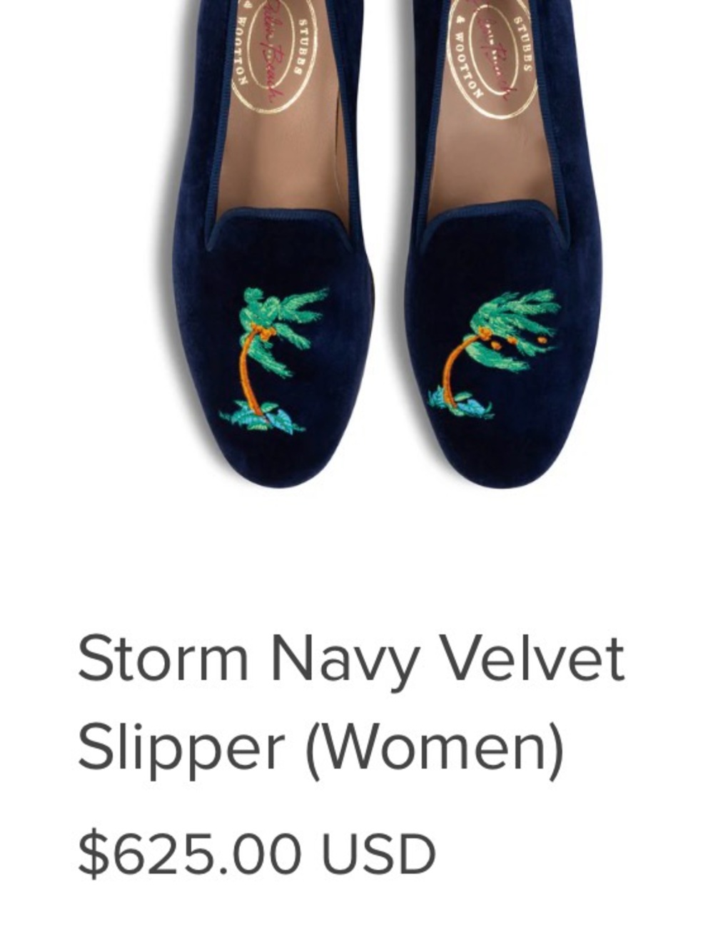 Stubbs & Wootton Navy Velvet  Storm Embroidered Loafers - Picture 12 of 12